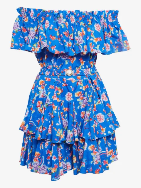Caroline Constas floral ruffled mini dress