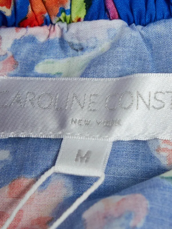Caroline Constas Floral Ruffled Mini Dress - Blue