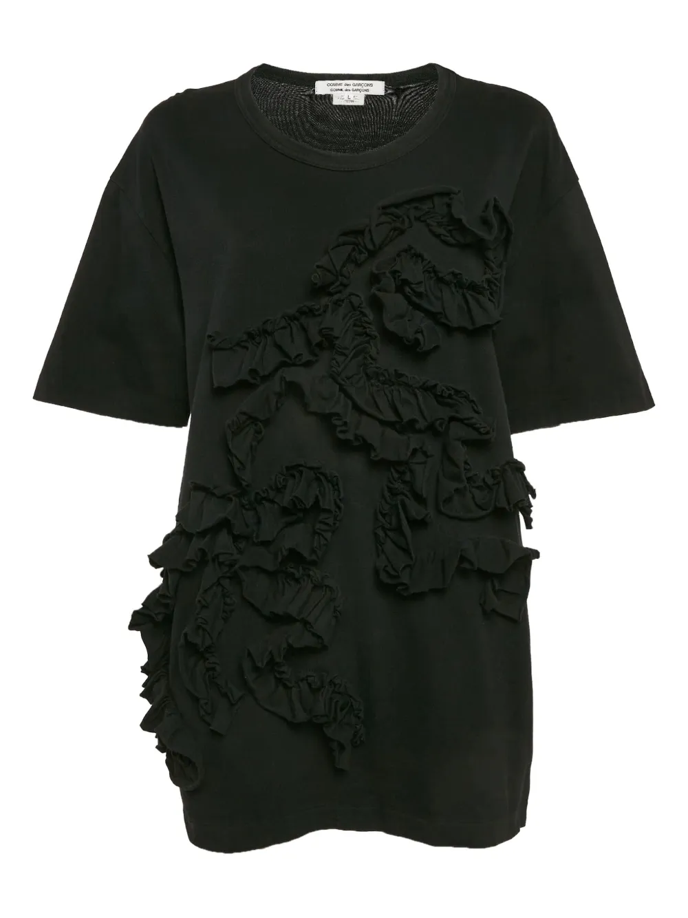 Comme Des Garçons 2024 ruffle-embellished T-shirt | Black | Image 1