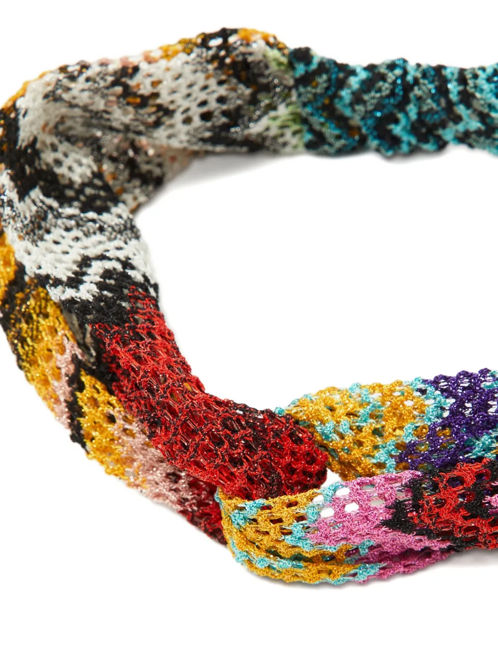 Missoni Pre-Owned Twisted Lurex Headband | Blue | FARFETCH display picture 1