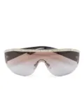 Versace Pre-Owned crystal shield-frame sunglasses - Black