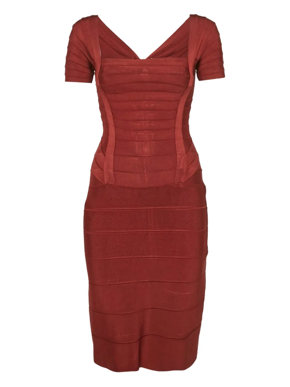 bandage short-sleeve midi dress