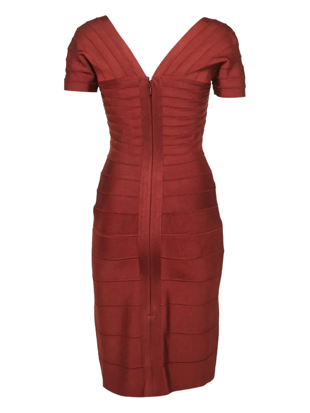 Hervé Léger Pre-Owned Bandage midi-jurk met korte mouwen - Rood