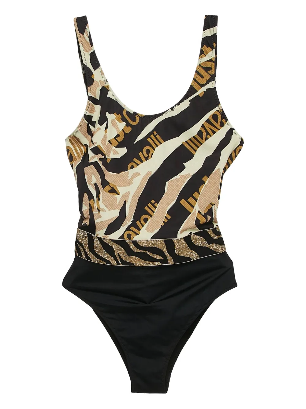 Just Cavalli Vintage タイガー ワンピース水着 - ブラック Just Cavalli Vintage タイガー ワンピース水着 - ブラック
