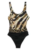 Just Cavalli Vintage tiger-print swimsuit - Black