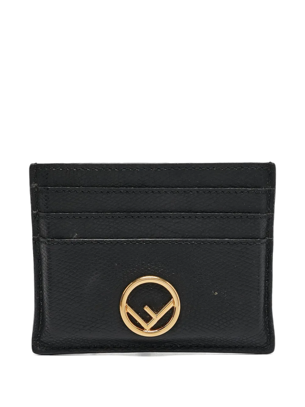 logo-plaque leather cardholder