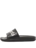 Palm Angels logo leather slides - Black