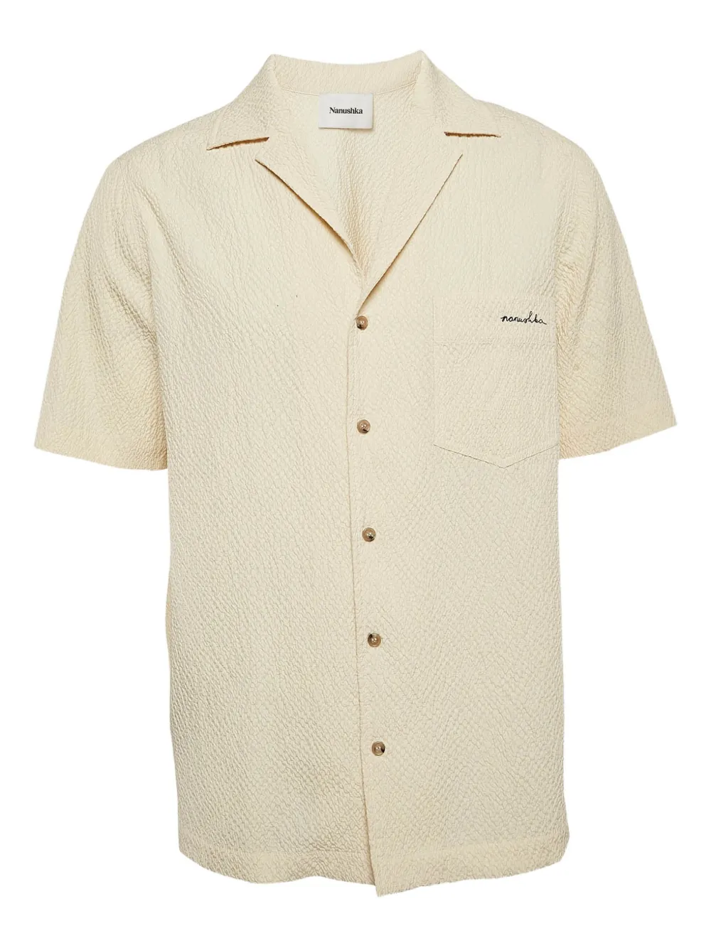 Nanushka logo-embroidered shirt | Yellow | Image 1