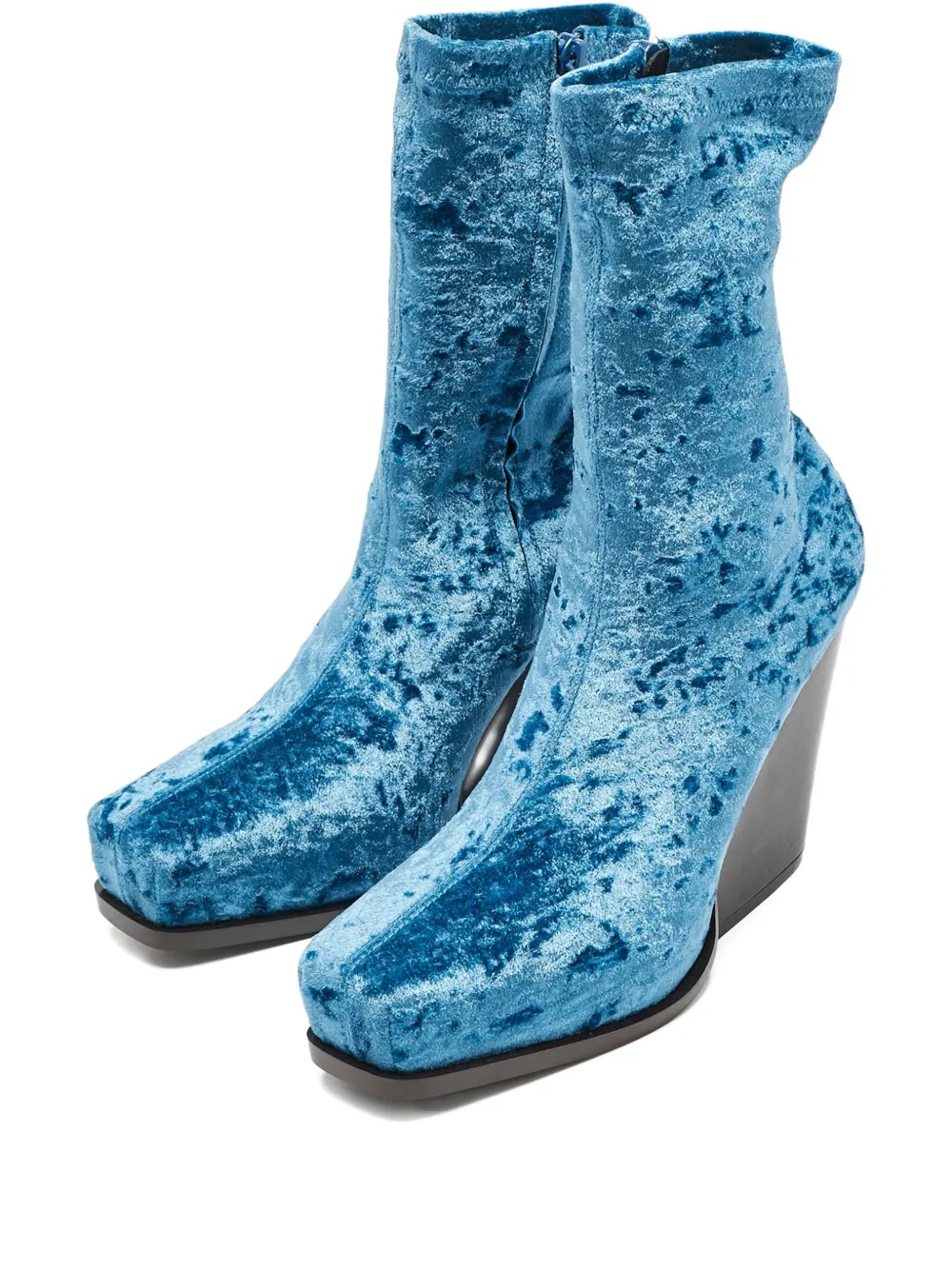 Stella McCartney Pre-Owned 100mm Groove velvet boots | Blue | Image 1