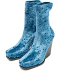 Stella McCartney Pre-Owned 100mm Groove velvet boots - Blue