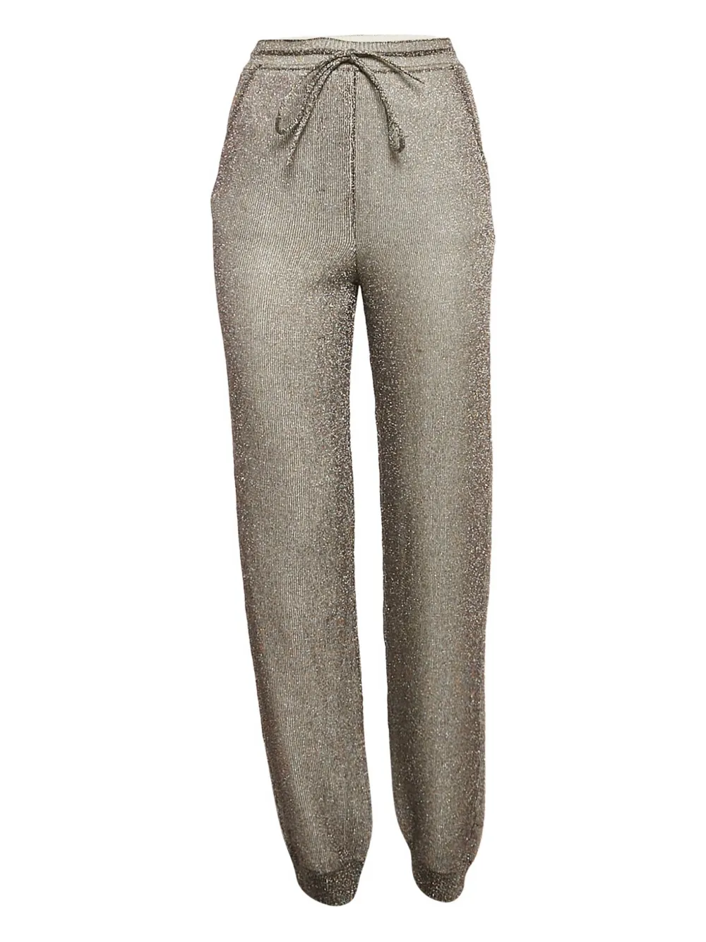 metallic-effect wool-blend trousers