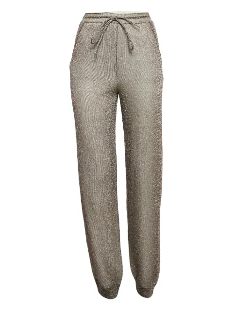 Missoni Pre-Owned pantalon en laine mélangée à effet métallisé