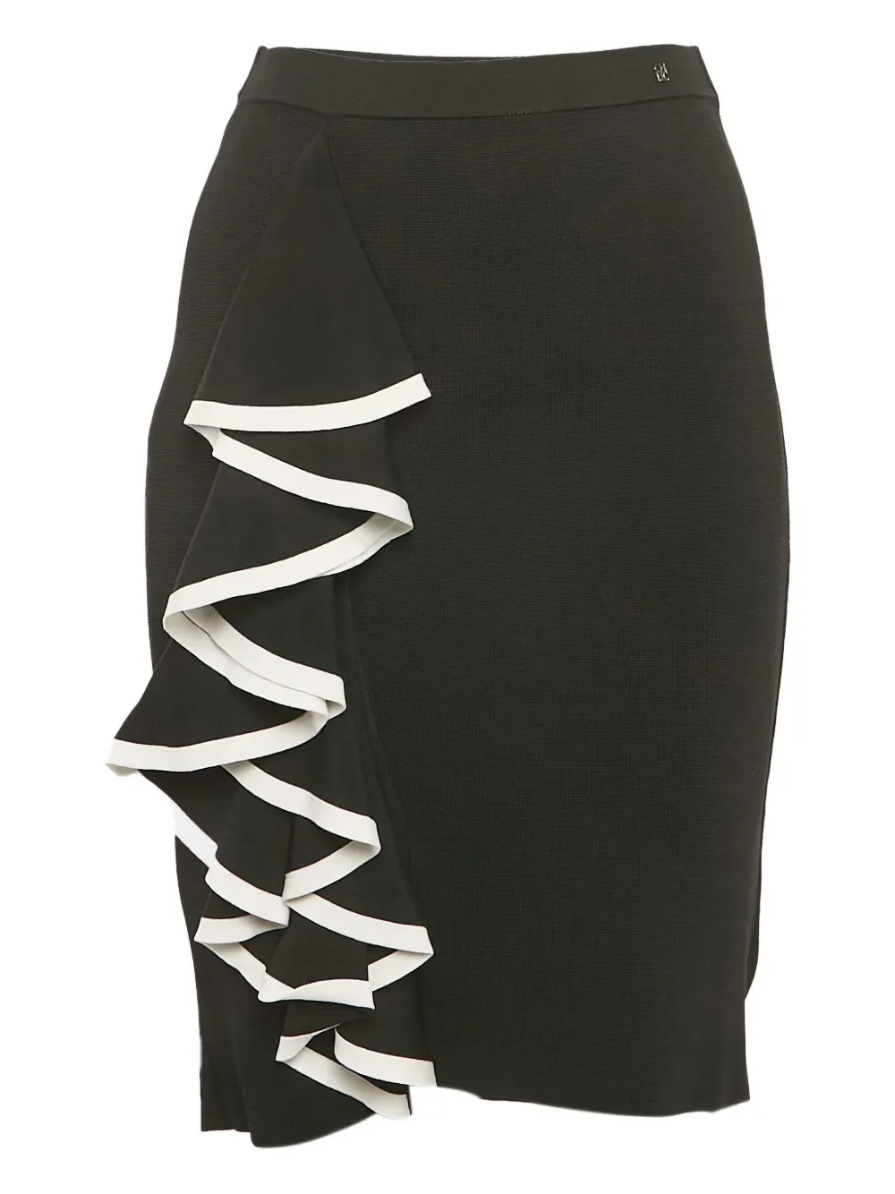 Carolina Herrera Vintage ruffle-detail pencil skirt | Black | Image 1
