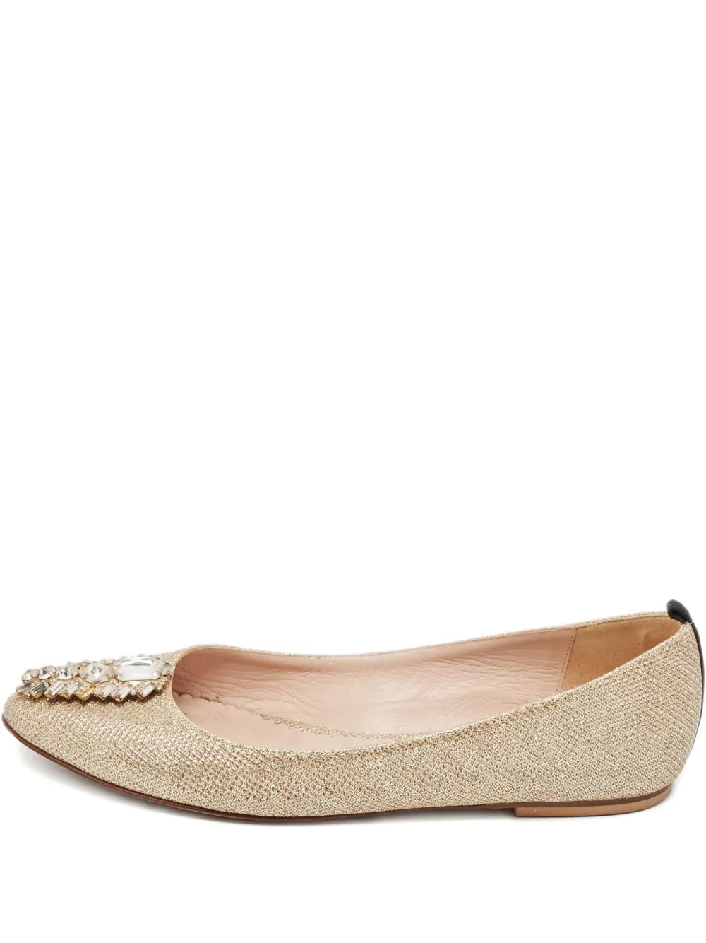 Pre-owned Sjp By Sarah Jessica Parker Glitter Crystal Ballet Flats