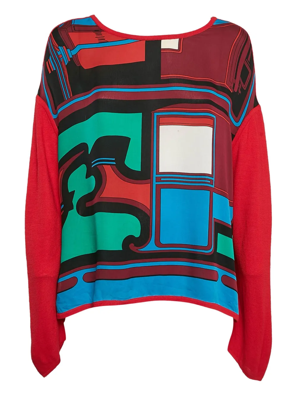 Hermès Pre-Owned geometric silk top | Red | Image 1