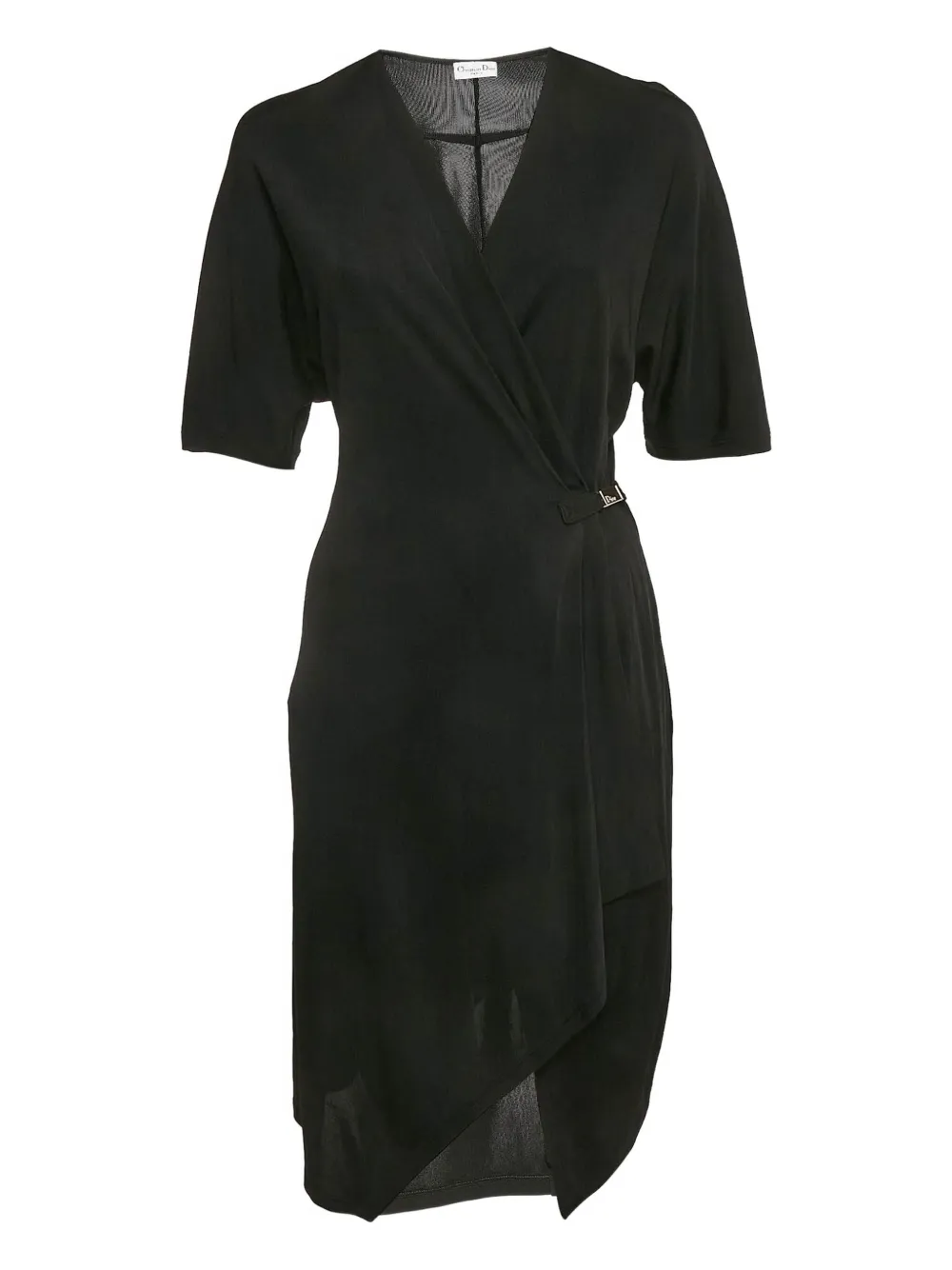 Christian Dior Pre-Owned 1900 wrap dress - ブラック Christian Dior Pre-Owned 1900 wrap dress - ブラック