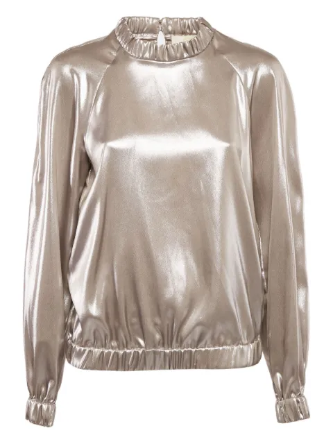 Sara Battaglia blusa metalizada