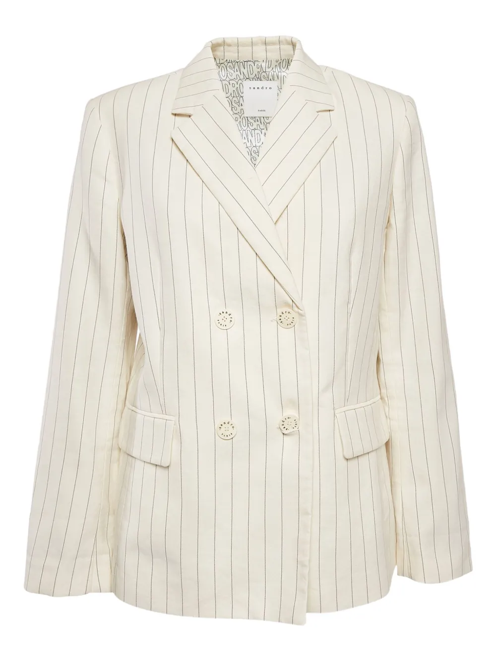 SANDRO Blazer doppiopetto a righe - Toni neutri