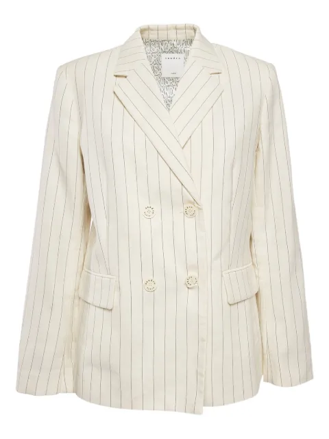SANDRO blazer con doble botonadura y motivo de rayas
