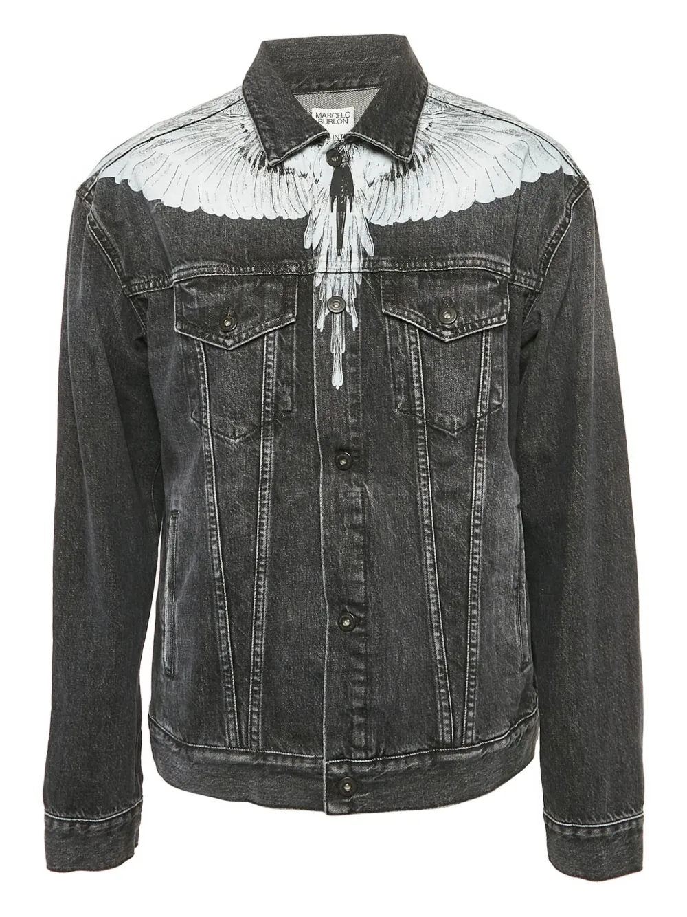 Marcelo Burlon County of Milan graphic-print denim jacket | Black | Image 1