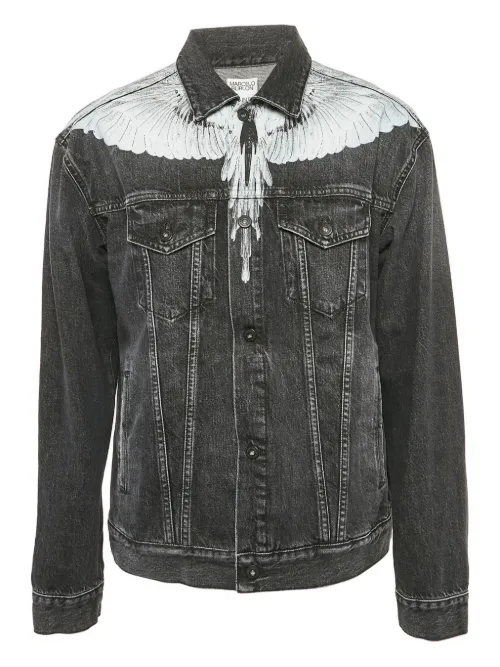 Veste en jean à imprimé graphique - Marcelo Burlon County of Milan - Modalova