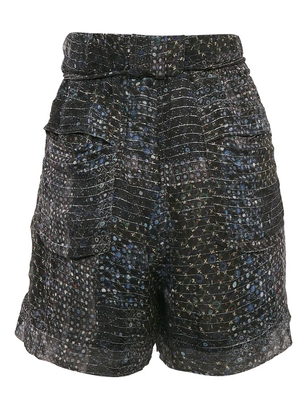ISABEL MARANT Zijde-lurex shorts met grafische print - Zwart