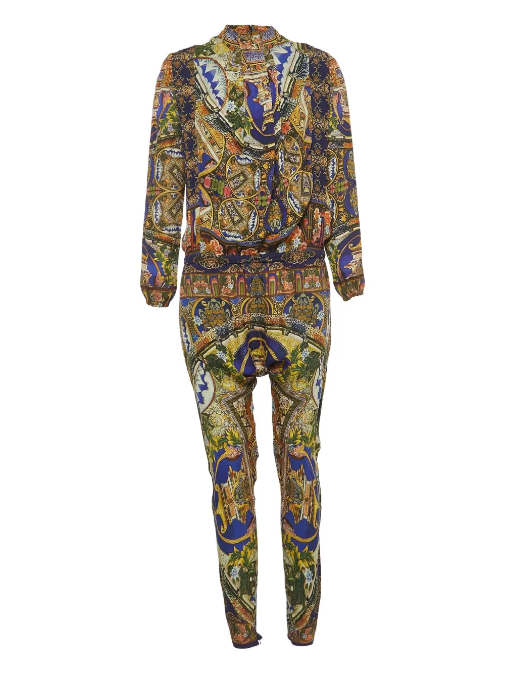 Just Cavalli patterned silk jumpsuit - グリーン Just Cavalli patterned silk jumpsuit - グリーン