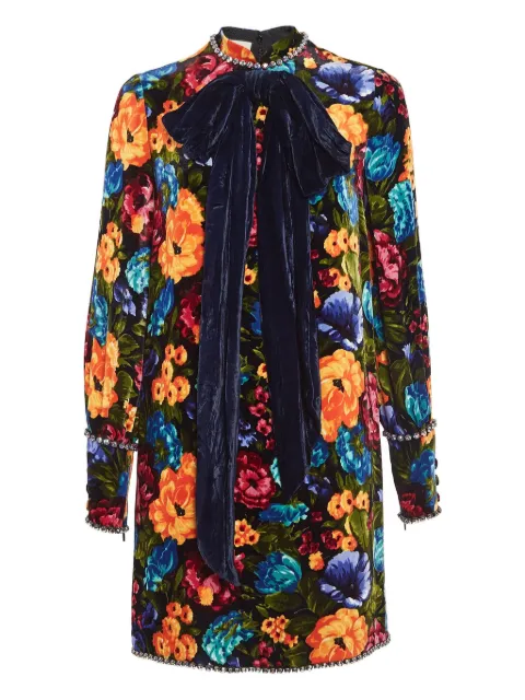 Gucci Pre-Owned vestido de terciopelo con moño floral