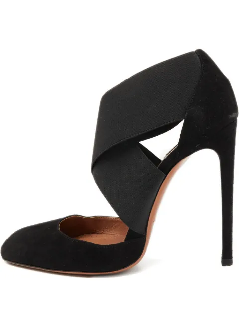 Alaïa Pre-Owned cross-strap suede pumps
