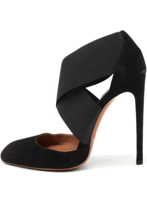 Alaïa Pre-Owned cross-strap suede pumps
