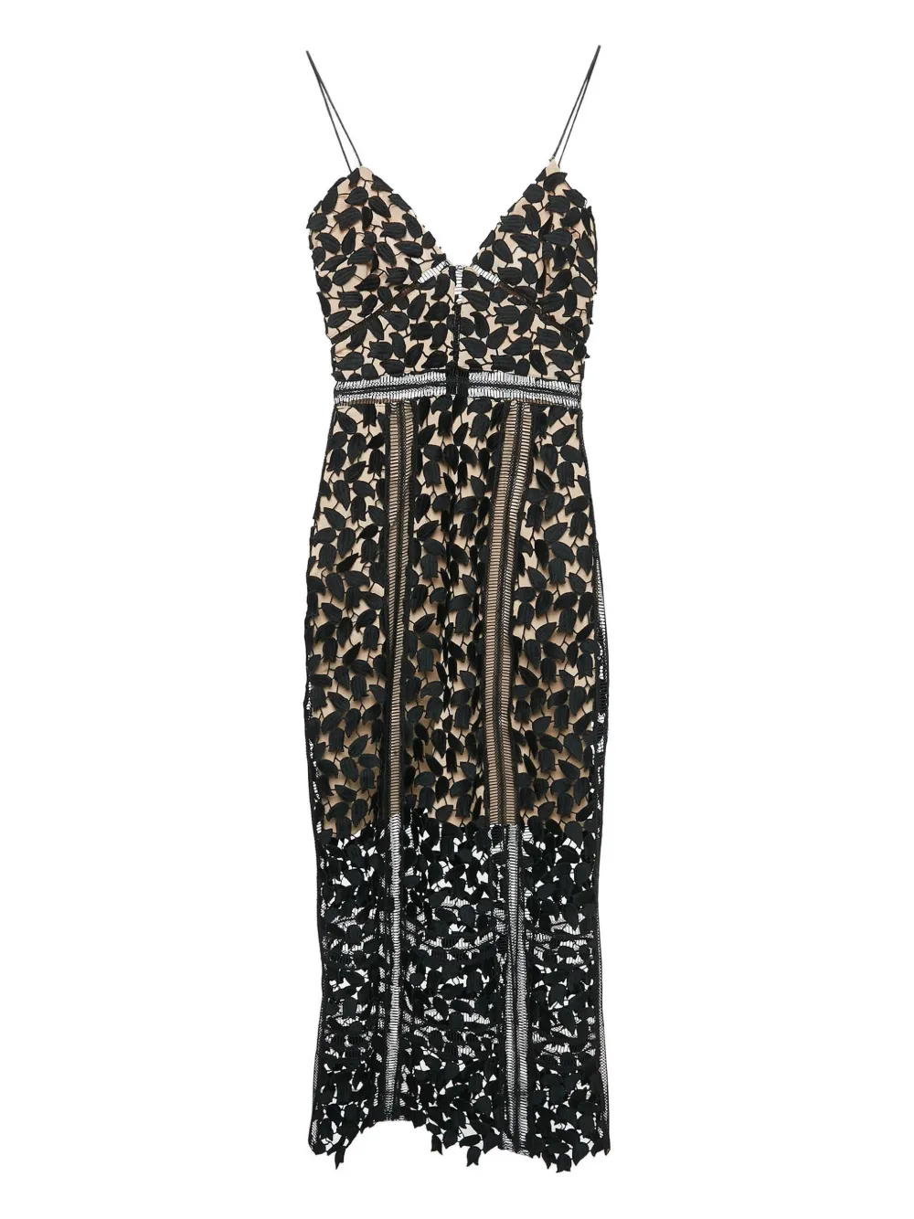Self-Portrait Arabella floral-lace midi dress | Black | Image 1