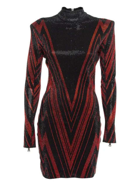 Balmain Pre-Owned 크리스털 장식 미니 드레스