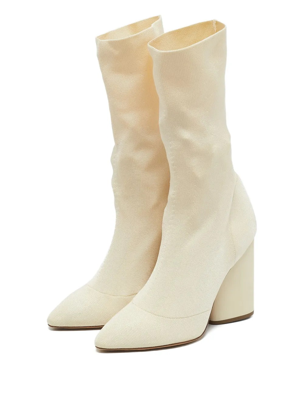 ADIDAS ORIGINALS Pre-owned 100mm Knit Block-heel Ankle Boots In Neutral