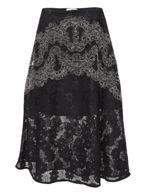 SANDRO pre-owned lace floral embroidery skirt