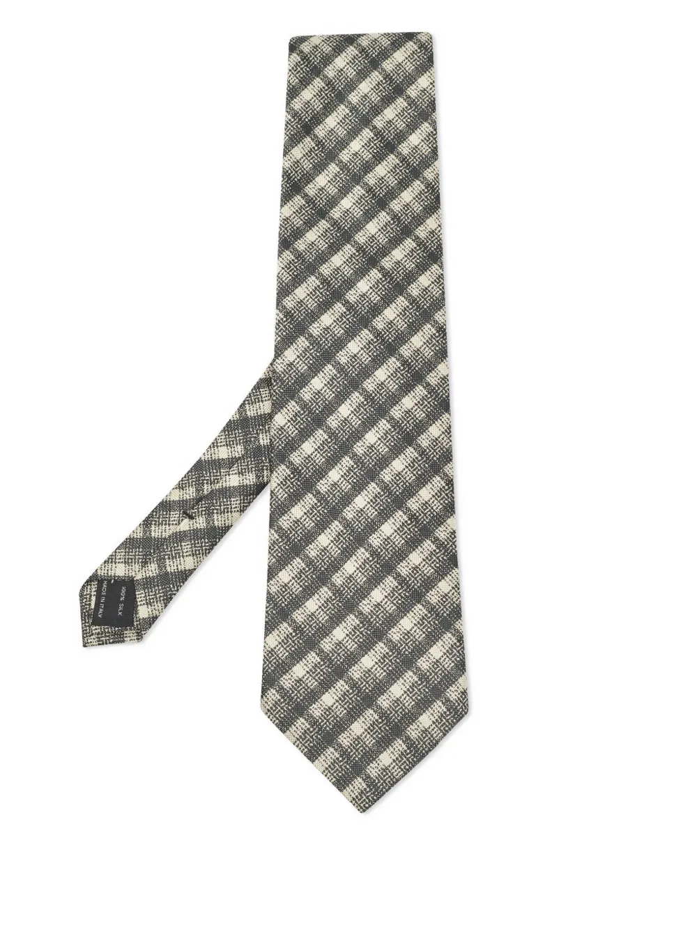 pre-owned tweed silk tie