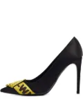 Off-White Pre-Owned 110mm ribbon-detail satin pumps - Black