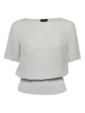 Theory pre-owned ribbed-hem silk top - Neutrals
