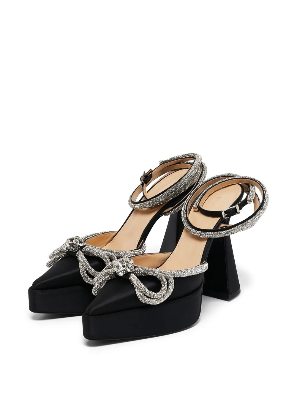 Pre-owned Mach&mach 130mm Crystal Bow Pumps