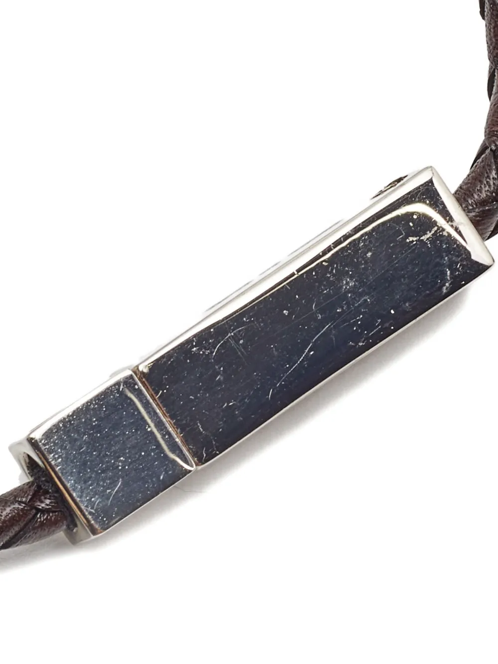 Pre-owned Aigner Vintage Leather Braid Bracelet