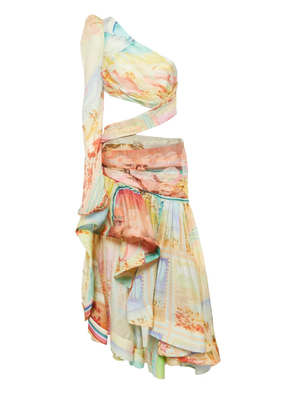 ZIMMERMANN cut-out graphic-print dress | Neutrals | Image 1