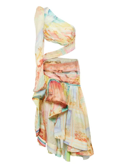 ZIMMERMANN cut-out graphic-print dress