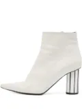 Proenza Schouler 100mm pointed-toe striped-heel ankle boots - White