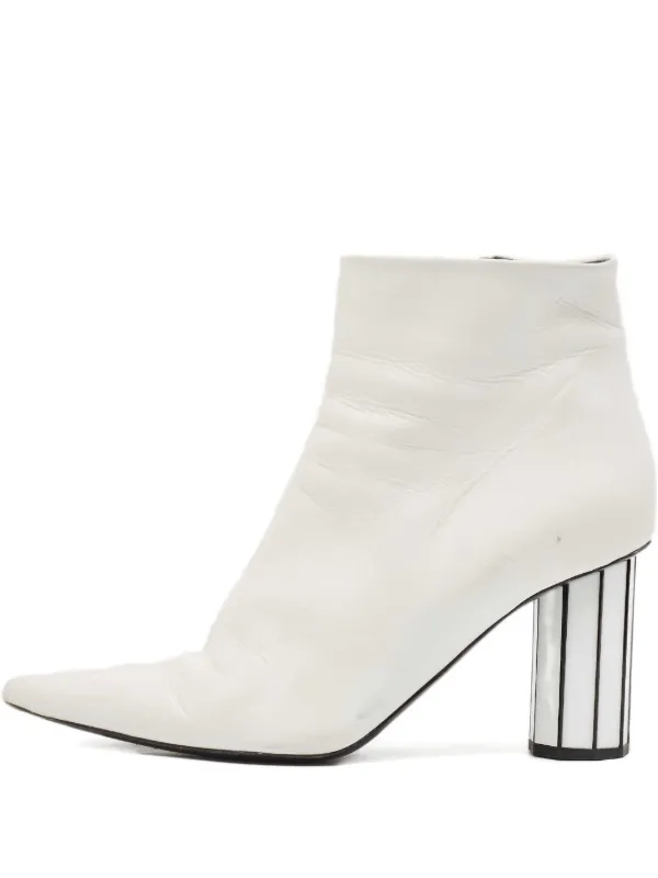 Proenza Schouler 100mm pointed-toe striped-heel Ankle Boots White  FARFETCH IN