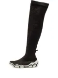Valentino Garavani Pre-Owned knitted patterned over-the-knee boots - Black