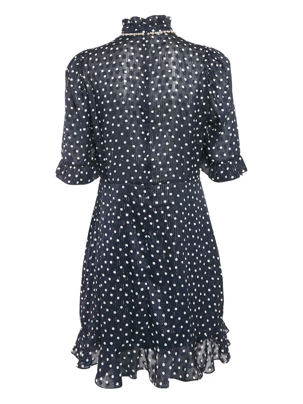SANDRO Pre-owned jurk met stippen en ruches - Blauw