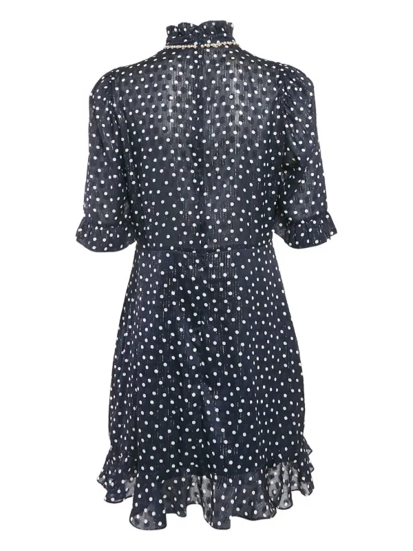 Sandro Polka-dot Ruffle Dress - Blue