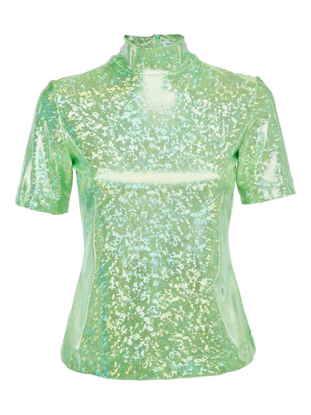 Saks Potts top con cuello falso de archivo | verde | Image 1