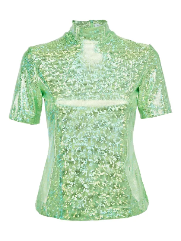 Saks Potts プレオウンド モックネック トップ | グリーン | FARFETCH JP