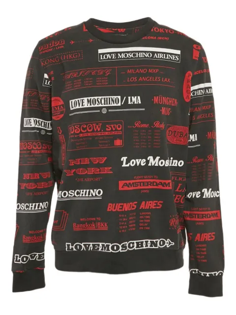 Love Moschino logo-print cotton sweatshirt