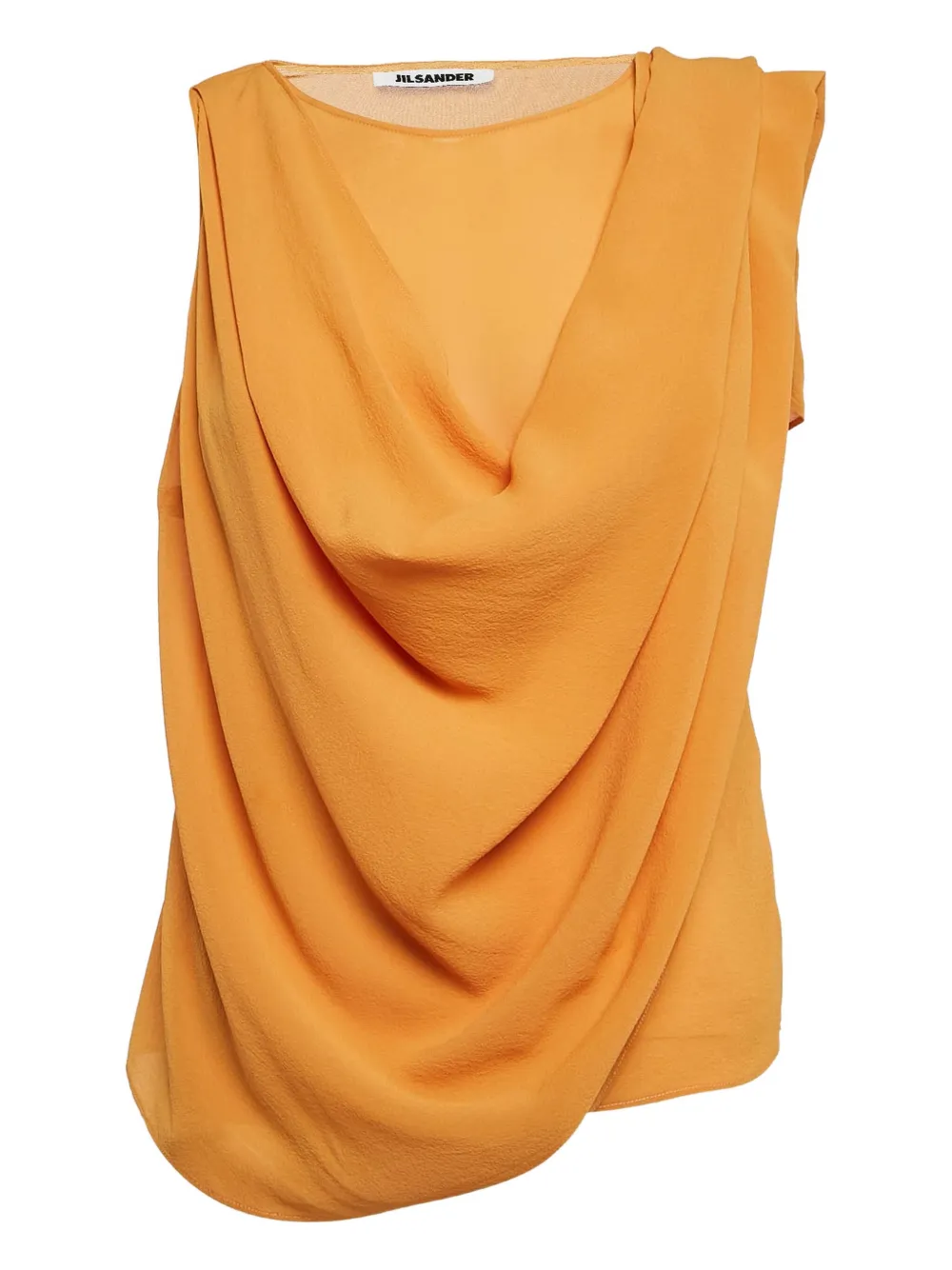 Pre-owned Jil Sander Chiffon Draped Sleeveless Top